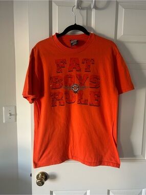 Harley-Davidson Bright Orange Logo Crew Neck Tee